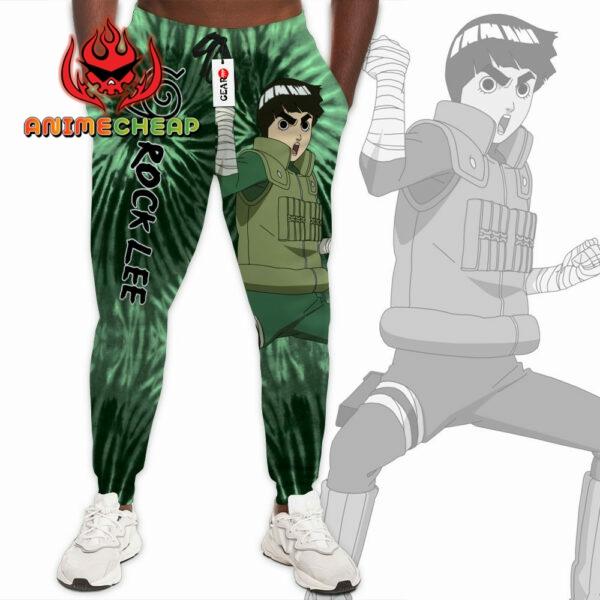 Rock Lee Joggers Custom Anime Sweatpants Tie Dye Style Merch 1