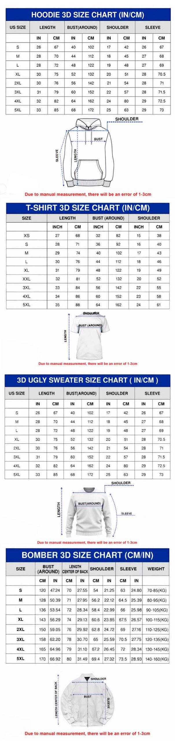 All Shirt Size Chart
