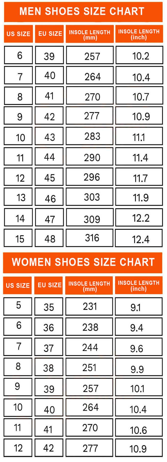 Yeezy Size Chart