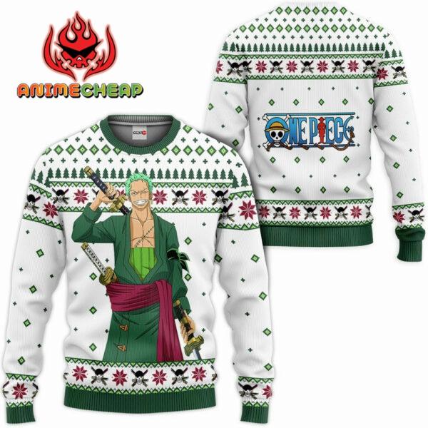 One Piece Roronoa Zoro Custom Anime Ugly Christmas Sweater VA1808 1
