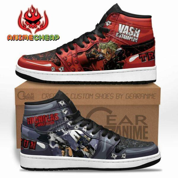 Vash the Stampede and Nicholas D Wolfwood Sneakers Trigun Custom Anime Shoes 1