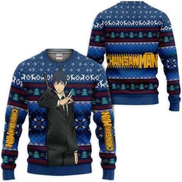 Chainsaw Man Aki Hayakawa Ugly Christmas Sweater Custom For Anime Fans 1