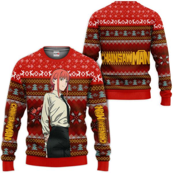 Chainsaw Man Makima Ugly Christmas Sweater Custom For Anime Fans 1