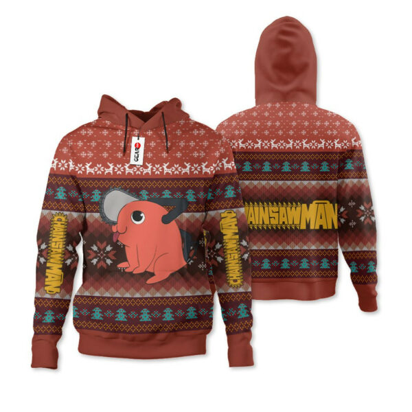 Chainsaw Man Pochita Ugly Christmas Sweater Custom For Anime Fans 3
