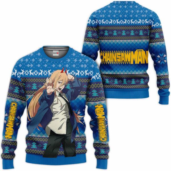 Chainsaw Man Power Ugly Christmas Sweater Custom For Anime Fans 1