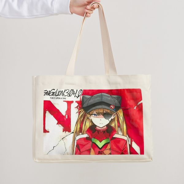 Neon Genesis Evangelion EVA Asuka Langley Soryu Horizontal Printed Canvas Tote Bag