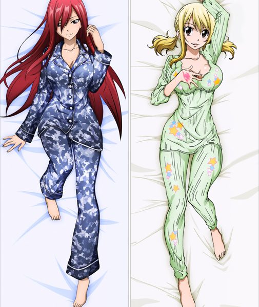 Anime Dakimakura Pillow Fairy Tail Erza Scarlet Lucy Heartfilia YP003