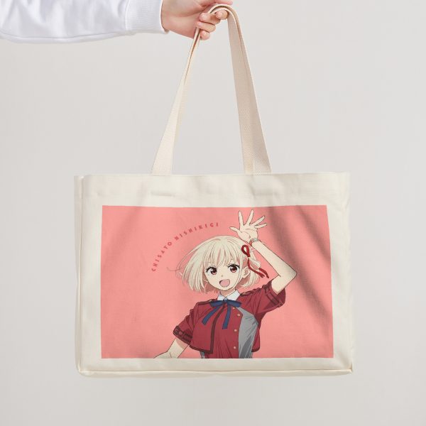 Lycoris Recoil Nishikigi Chisato Horizontal Printed Canvas Tote Bag