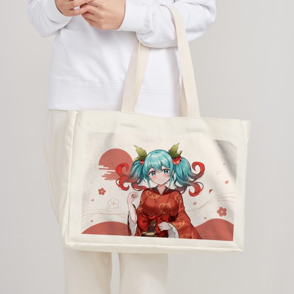 Vocaloid Miku Horizontal Printed Canvas Tote Bag