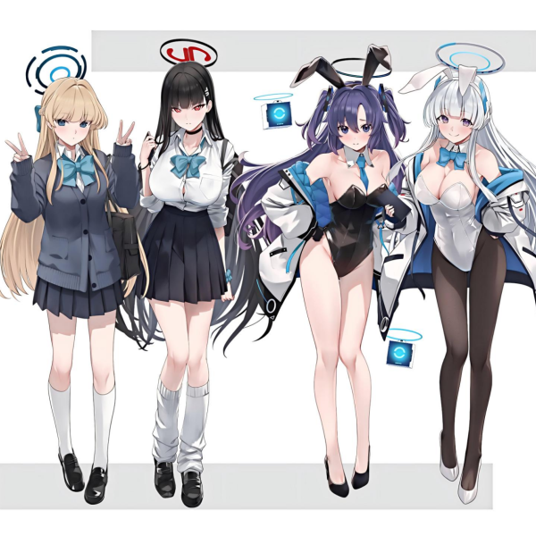Tsukizuki Rio/Shio Noa/Hayase Yuuka/Asukaba Toki Blue Archive C108 72×72cm Peach Skin Tapestry Anime Wall Scroll