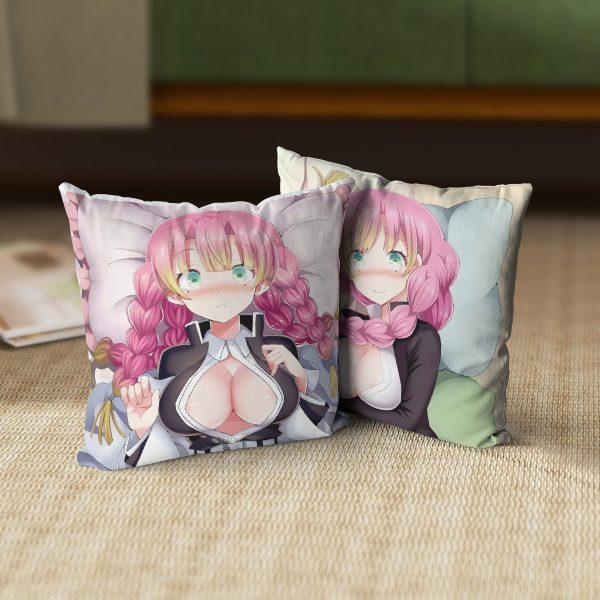 Kanroji Mitsuri Demon Slayer Kimetsu no Yaiba Anime Dakimakura Pillow 45x45cm 18x18 Inch