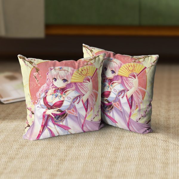 Sen no Hatou Tsukisome no Kouki 10th Anniversary Anime Dakimakura Square Pillow 45x45cm/18x18 Inch
