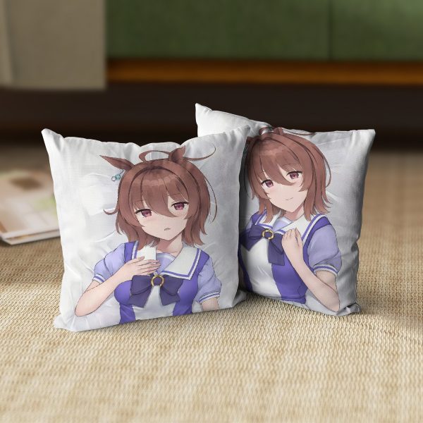 Agnes Tachyon Uma Musume Pretty Derby Anime Dakimakura Square Pillow 45x45cm/18x18 Inch