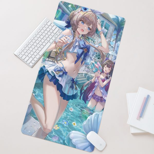 Genshin Impact Summer Sandrone & Columbina 80×40cm Anime Large Silicone Desk Mat Gaming Mouse Pad