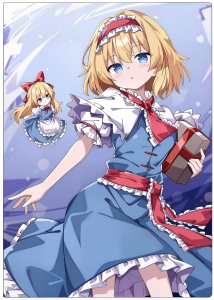 Touhou Project Alice Margatroid decorative wall tapestry, B2 peach skin scroll poster