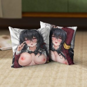 Azur Lane Taiho JK ver. 45x45cm square cushion cover, school uniform anime character artwork