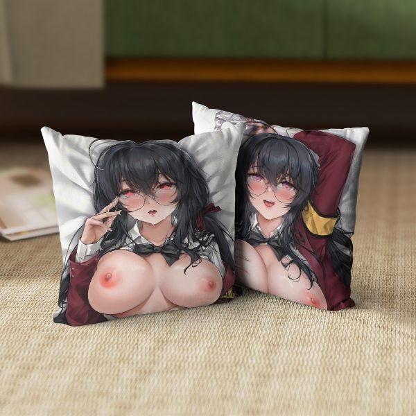Azur Lane Taiho JK ver. 45x45cm square cushion cover, school uniform anime character artwork