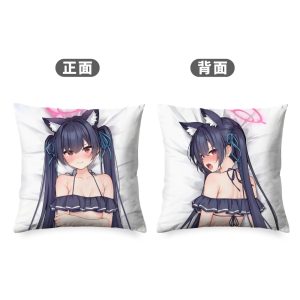 Blue Archive Serika Kuromi swimsuit style decorative square pillow for sofa decor