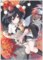 Touhou Project Aya Shameimaru decorative wall tapestry, B2 peach skin hanging poster