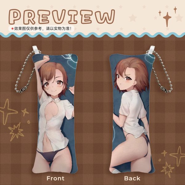 Mikoto Misaka A Certain Scientific Railgun 10x3cm mini dakimakura keychain anime pendant pillow